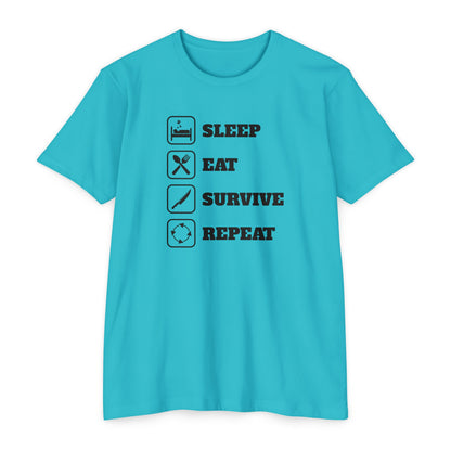 Sleep - Eat - Survive - Repeat Dad Bod Joke Jersey T-shirt