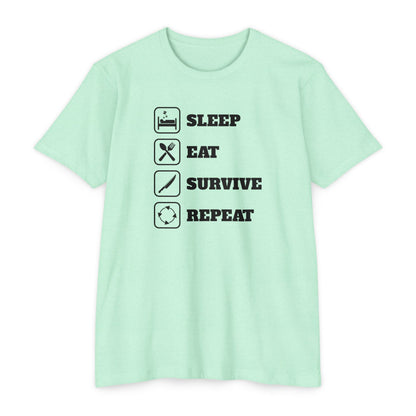 Sleep - Eat - Survive - Repeat Dad Bod Joke Jersey T-shirt