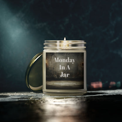 Monday in a Jar Dad Bod Streetwear Joke Scented Candles, Coconut Apricot Wax (4oz, 9oz)