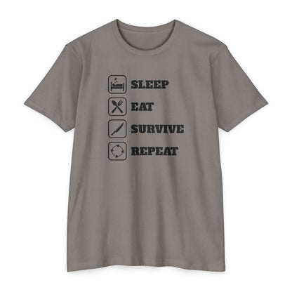 Sleep - Eat - Survive - Repeat Dad Bod Joke Jersey T-shirt