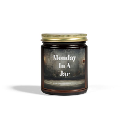 Monday in a Jar Dad Bod Streetwear Joke Scented Candles, Coconut Apricot Wax (4oz, 9oz)