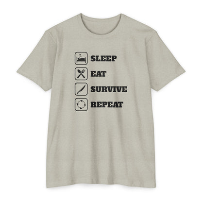 Sleep - Eat - Survive - Repeat Dad Bod Joke Jersey T-shirt