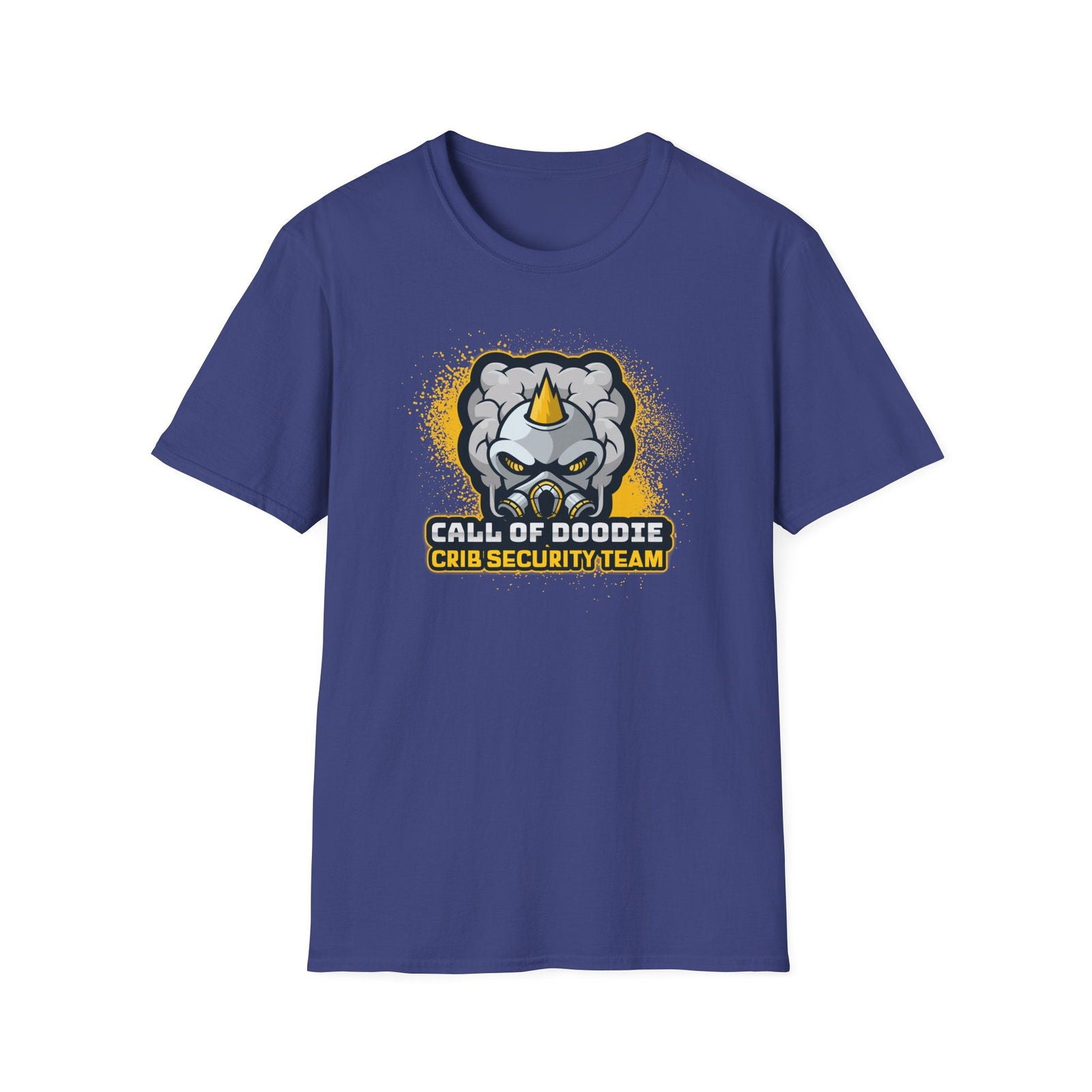 Call of Doodie Crib Security Team Dad Bod Joke Unisex Softstyle T-Shirt - Dad Bod Streetwear - 