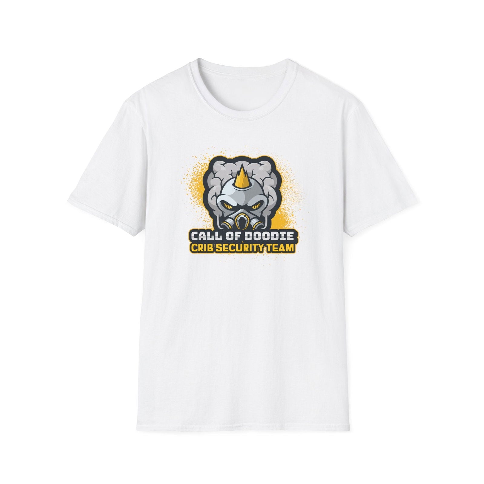 Call of Doodie Crib Security Team Dad Bod Joke Unisex Softstyle T-Shirt - Dad Bod Streetwear - 