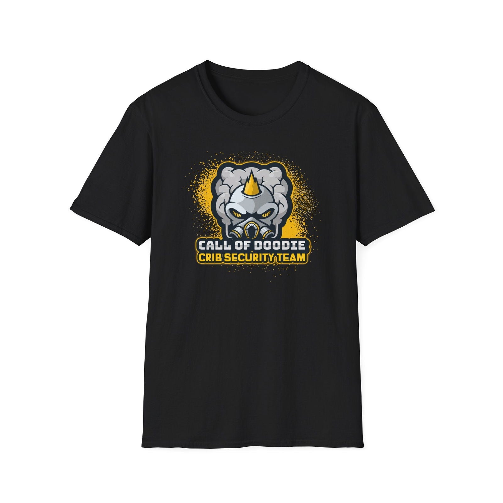 Call of Doodie Crib Security Team Dad Bod Joke Unisex Softstyle T-Shirt - Dad Bod Streetwear - 