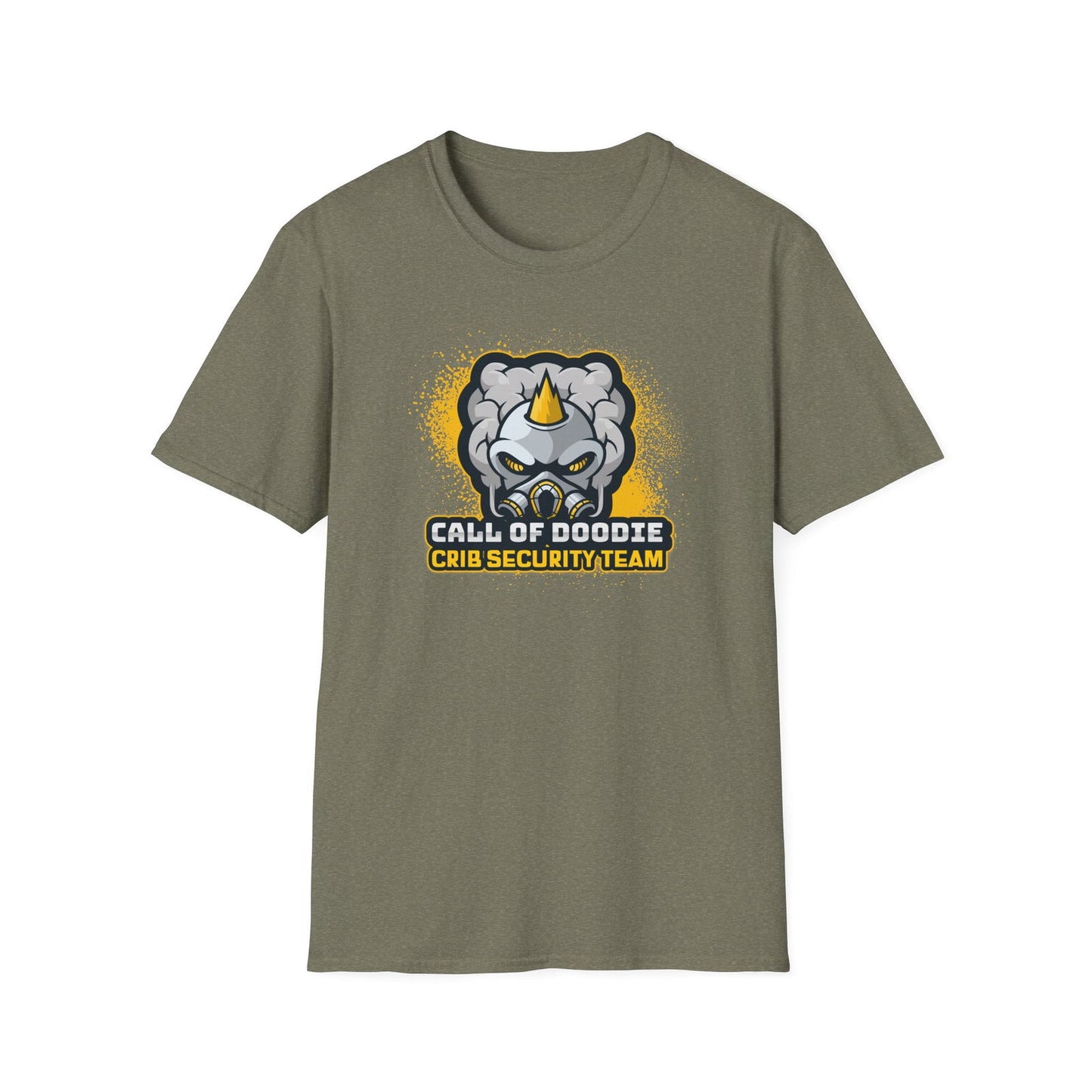 Call of Doodie Crib Security Team Dad Bod Joke Unisex Softstyle T-Shirt - Dad Bod Streetwear - 
