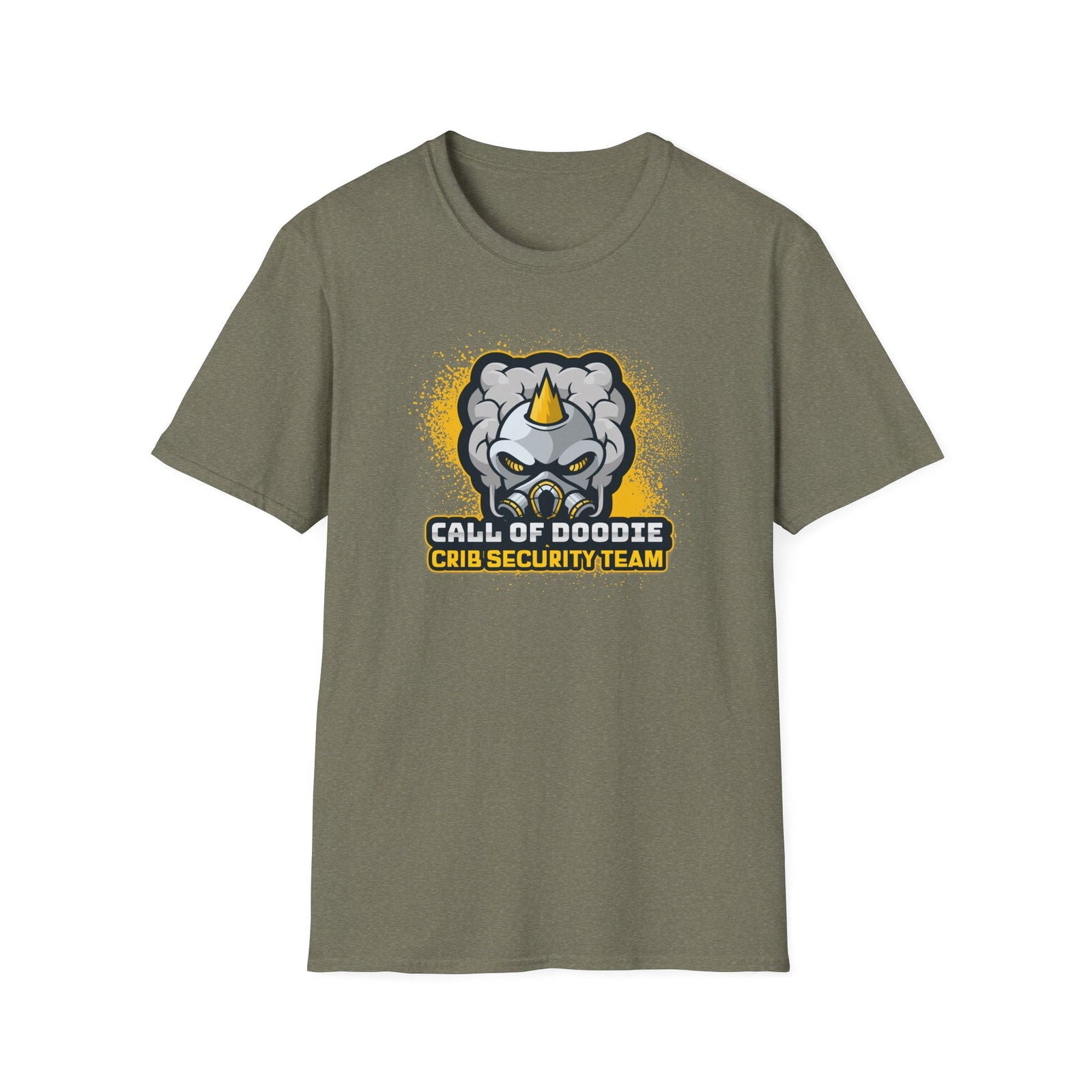 Call of Doodie Crib Security Team Dad Bod Joke Unisex Softstyle T-Shirt - Dad Bod Streetwear - 