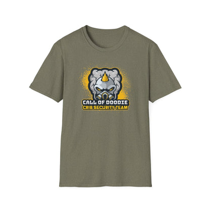 Call of Doodie Crib Security Team Dad Bod Joke Unisex Softstyle T-Shirt - Dad Bod Streetwear - 
