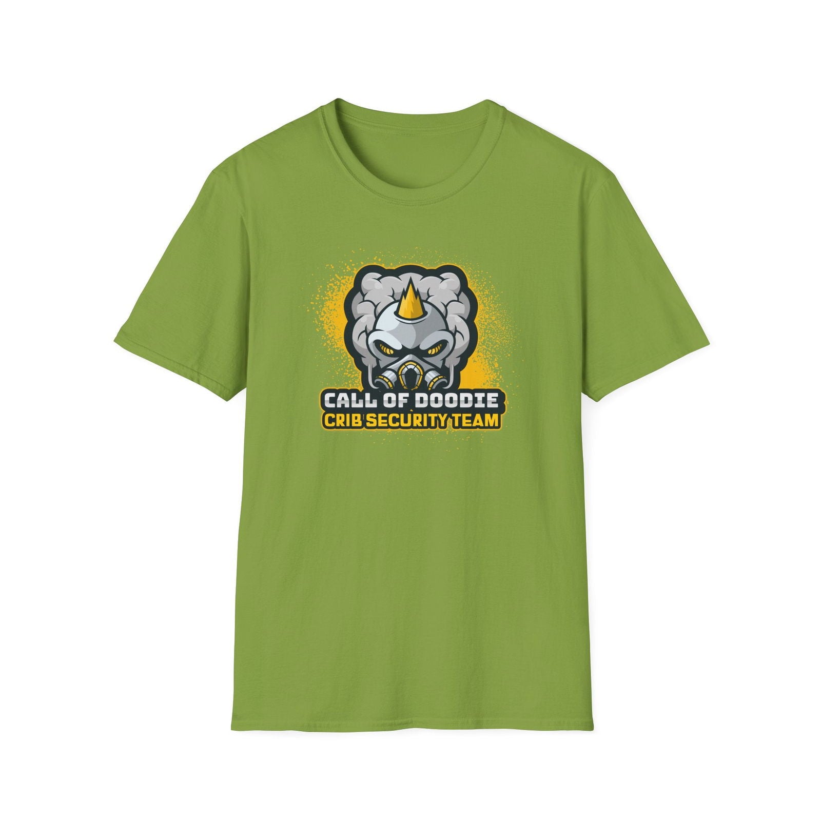 Call of Doodie Crib Security Team Dad Bod Joke Unisex Softstyle T-Shirt - Dad Bod Streetwear - 