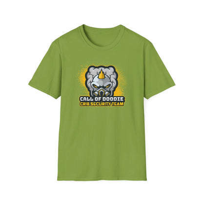 Call of Doodie Crib Security Team Dad Bod Joke Unisex Softstyle T-Shirt - Dad Bod Streetwear - 
