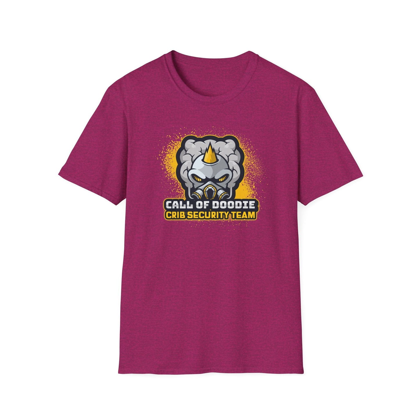 Call of Doodie Crib Security Team Dad Bod Joke Unisex Softstyle T-Shirt - Dad Bod Streetwear - 