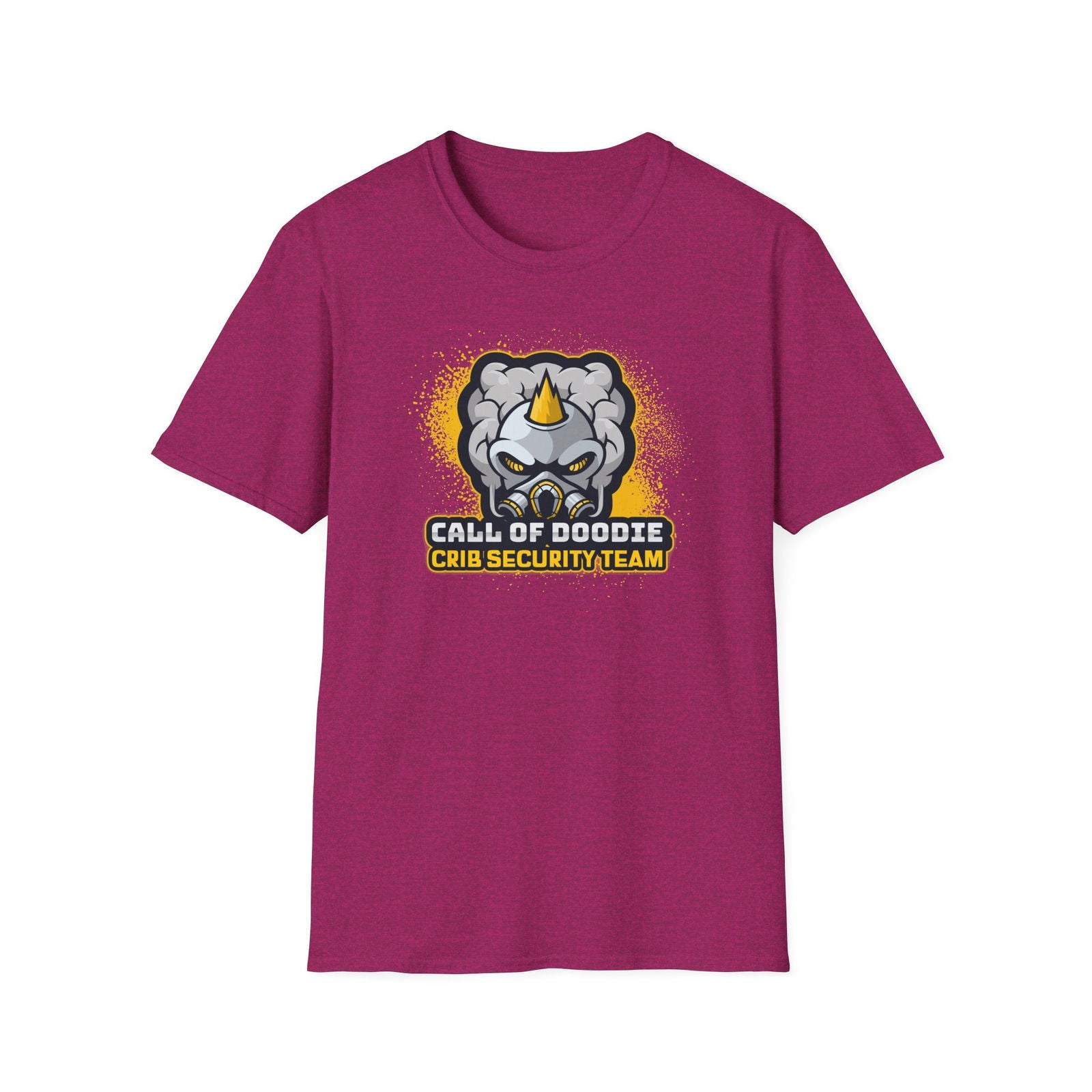 Call of Doodie Crib Security Team Dad Bod Joke Unisex Softstyle T-Shirt - Dad Bod Streetwear - 