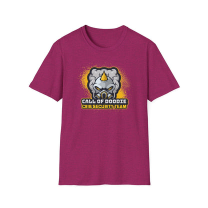 Call of Doodie Crib Security Team Dad Bod Joke Unisex Softstyle T-Shirt - Dad Bod Streetwear - 