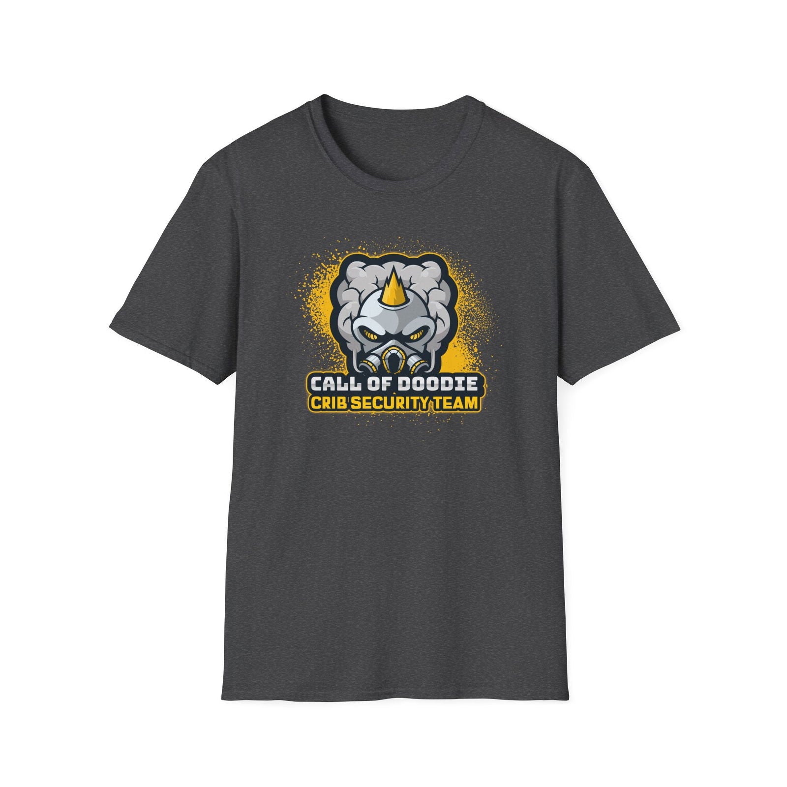 Call of Doodie Crib Security Team Dad Bod Joke Unisex Softstyle T-Shirt - Dad Bod Streetwear - 