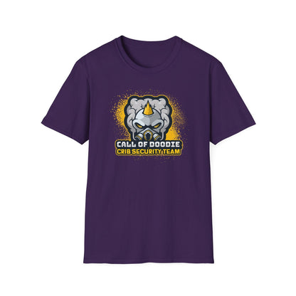 Call of Doodie Crib Security Team Dad Bod Joke Unisex Softstyle T-Shirt - Dad Bod Streetwear - 