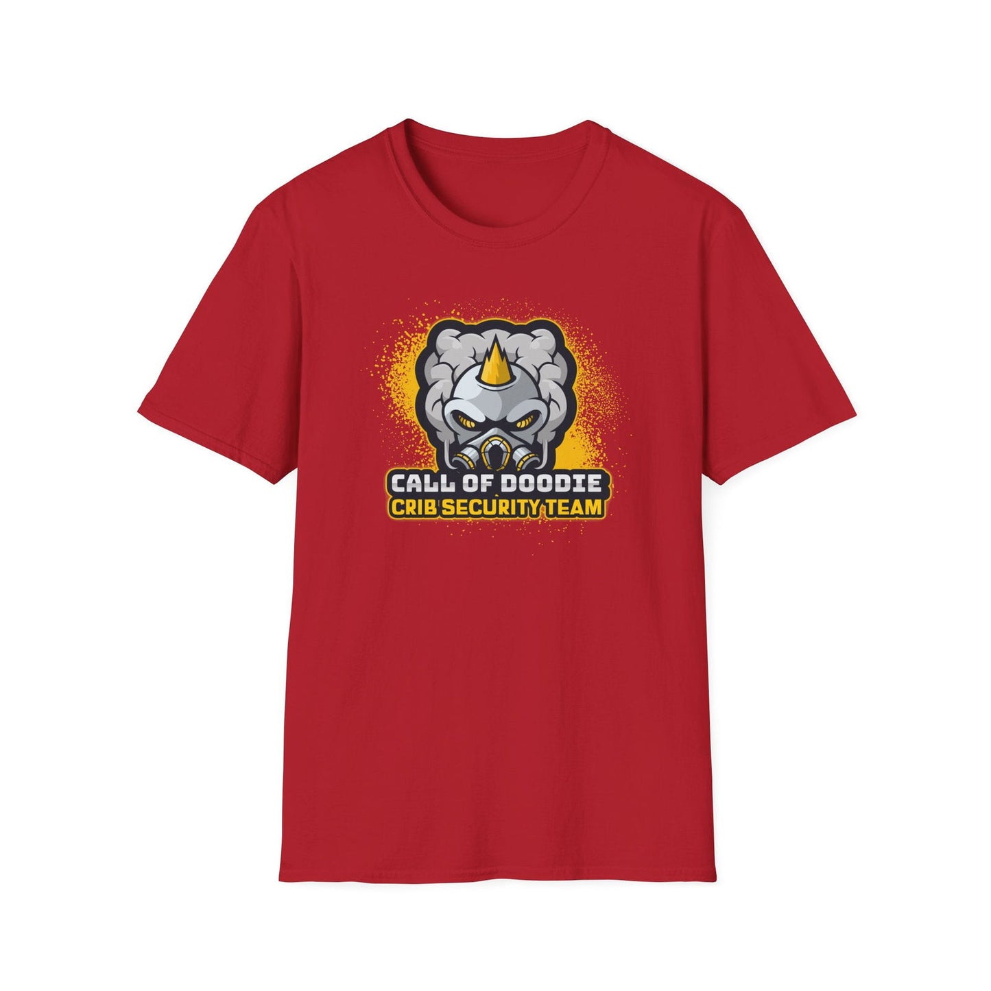 Call of Doodie Crib Security Team Dad Bod Joke Unisex Softstyle T-Shirt - Dad Bod Streetwear - 
