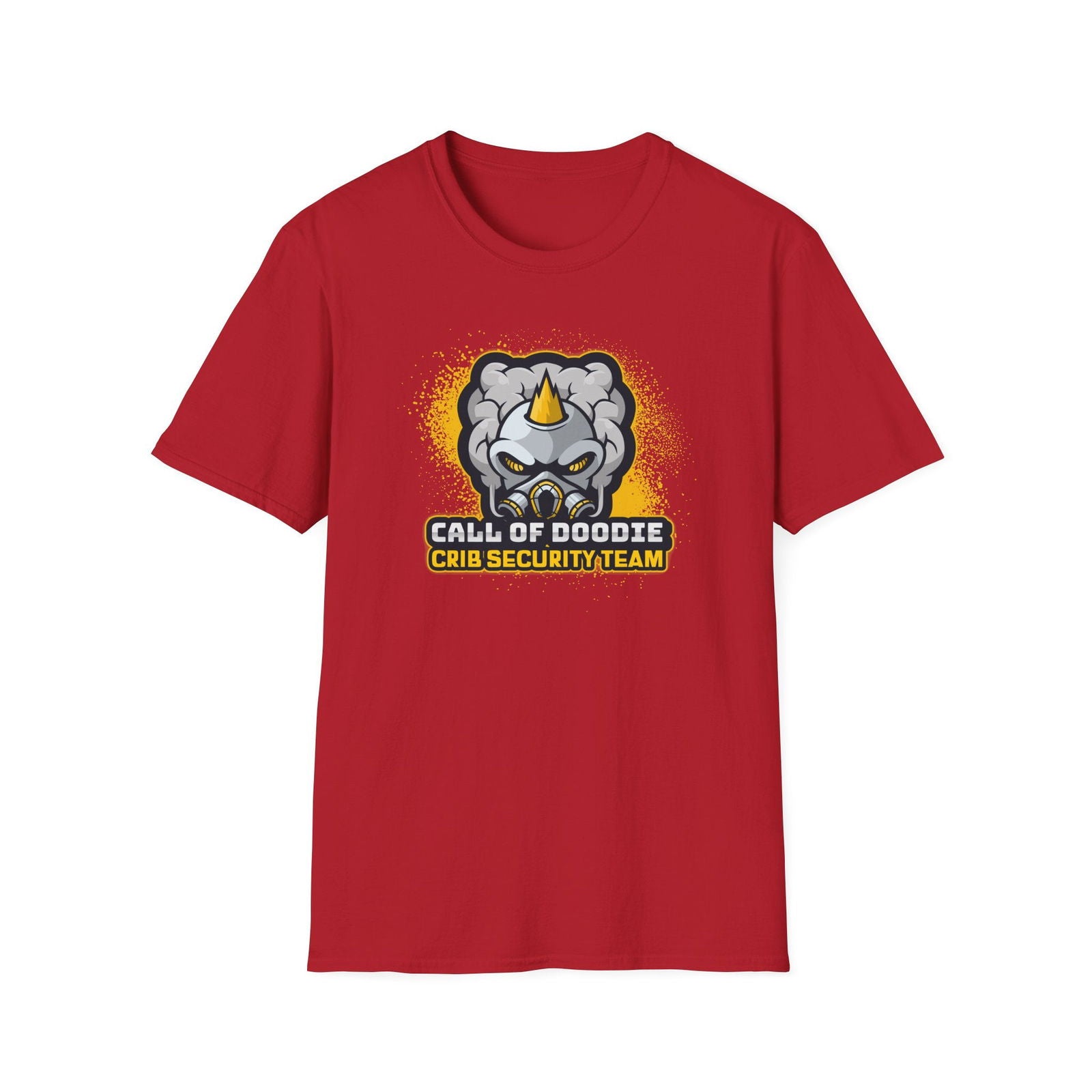 Call of Doodie Crib Security Team Dad Bod Joke Unisex Softstyle T-Shirt - Dad Bod Streetwear - 