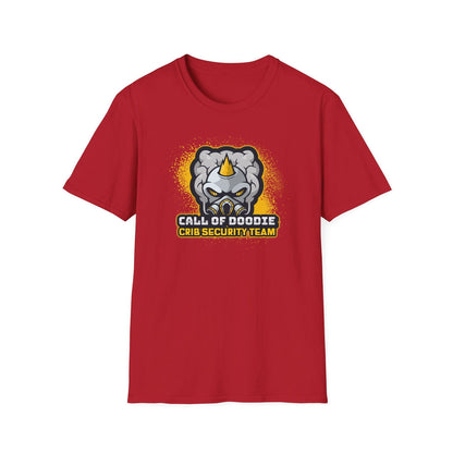 Call of Doodie Crib Security Team Dad Bod Joke Unisex Softstyle T-Shirt - Dad Bod Streetwear - 