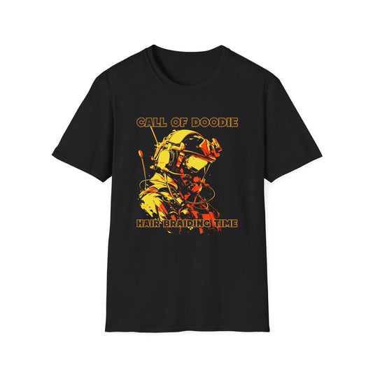 Call of Doodie: Hair Braiding Time Dad Joke T-Shirt – Funny Parenting Shirt