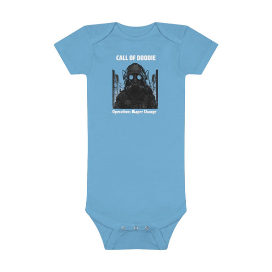 Call of Doodie Operation Diaper Change Baby Short Sleeve Onesie® - Dad Bod Streetwear - Call of Doodie Operation Diaper Change Baby Short Sleeve Onesie® - Dad Bod Streetwear