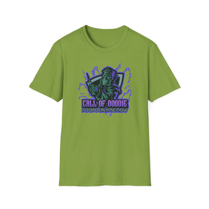 Call of Doodie Poopocalypse Now Dad Bod Joke Unisex Softstyle T-Shirt - Dad Bod Streetwear - 