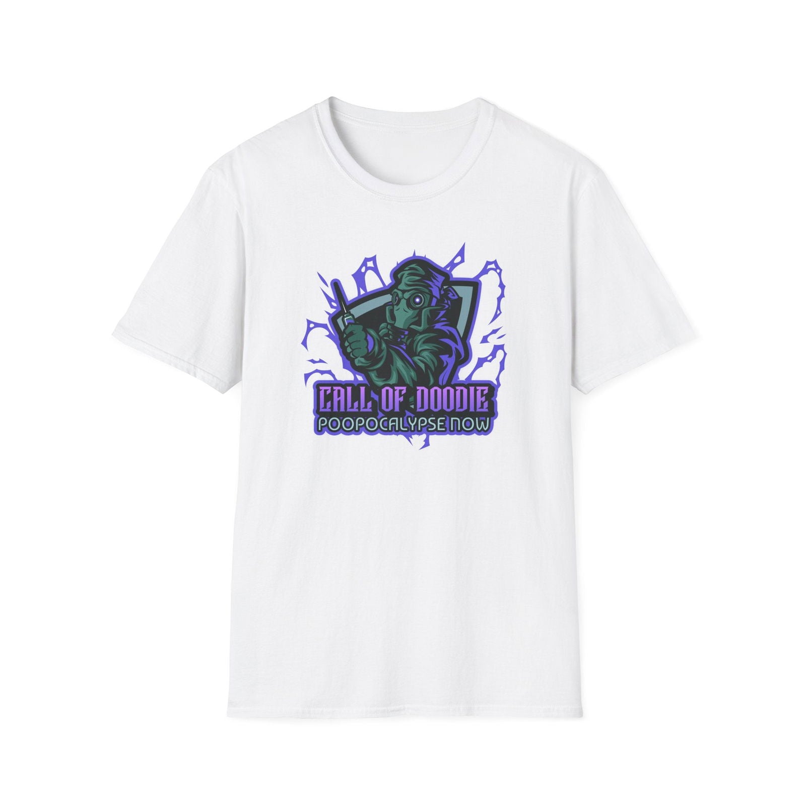 Call of Doodie Poopocalypse Now Dad Bod Joke Unisex Softstyle T-Shirt - Dad Bod Streetwear - 