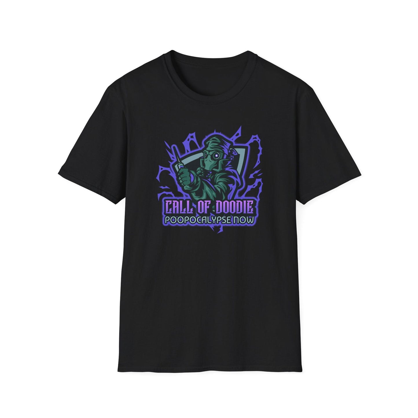 Call of Doodie Poopocalypse Now Dad Bod Joke Unisex Softstyle T-Shirt - Dad Bod Streetwear - 