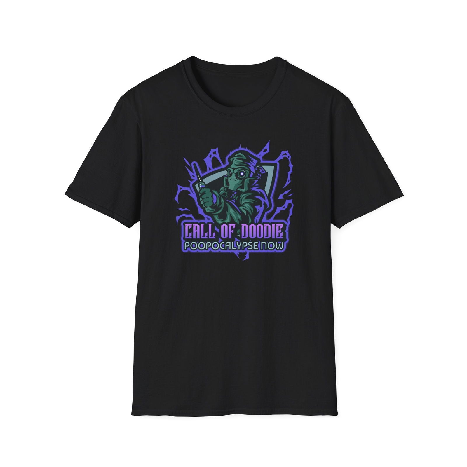 Call of Doodie Poopocalypse Now Dad Bod Joke Unisex Softstyle T-Shirt - Dad Bod Streetwear - 