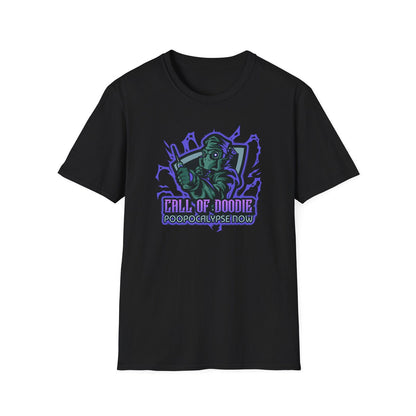 Call of Doodie Poopocalypse Now Dad Bod Joke Unisex Softstyle T-Shirt - Dad Bod Streetwear - 
