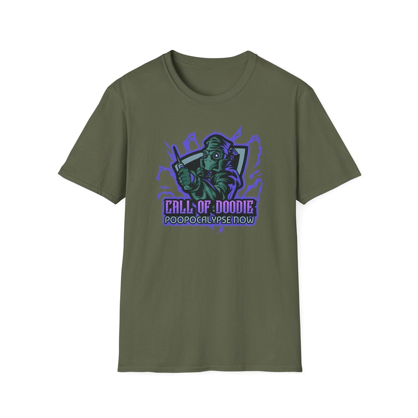 Call of Doodie Poopocalypse Now Dad Bod Joke Unisex Softstyle T-Shirt - Dad Bod Streetwear - 