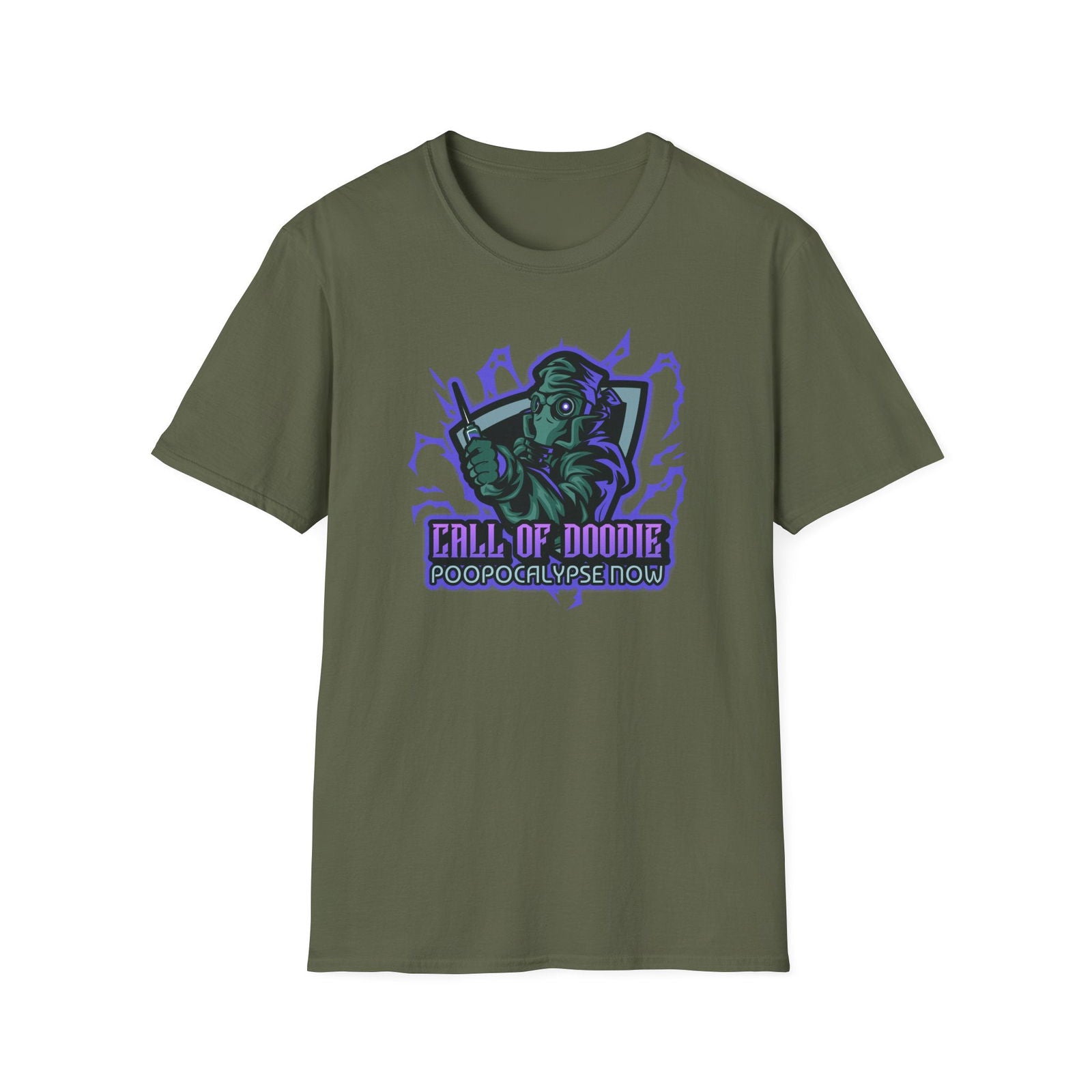 Call of Doodie Poopocalypse Now Dad Bod Joke Unisex Softstyle T-Shirt - Dad Bod Streetwear - 