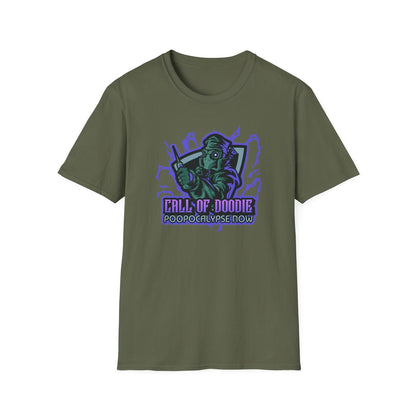 Call of Doodie Poopocalypse Now Dad Bod Joke Unisex Softstyle T-Shirt - Dad Bod Streetwear - 