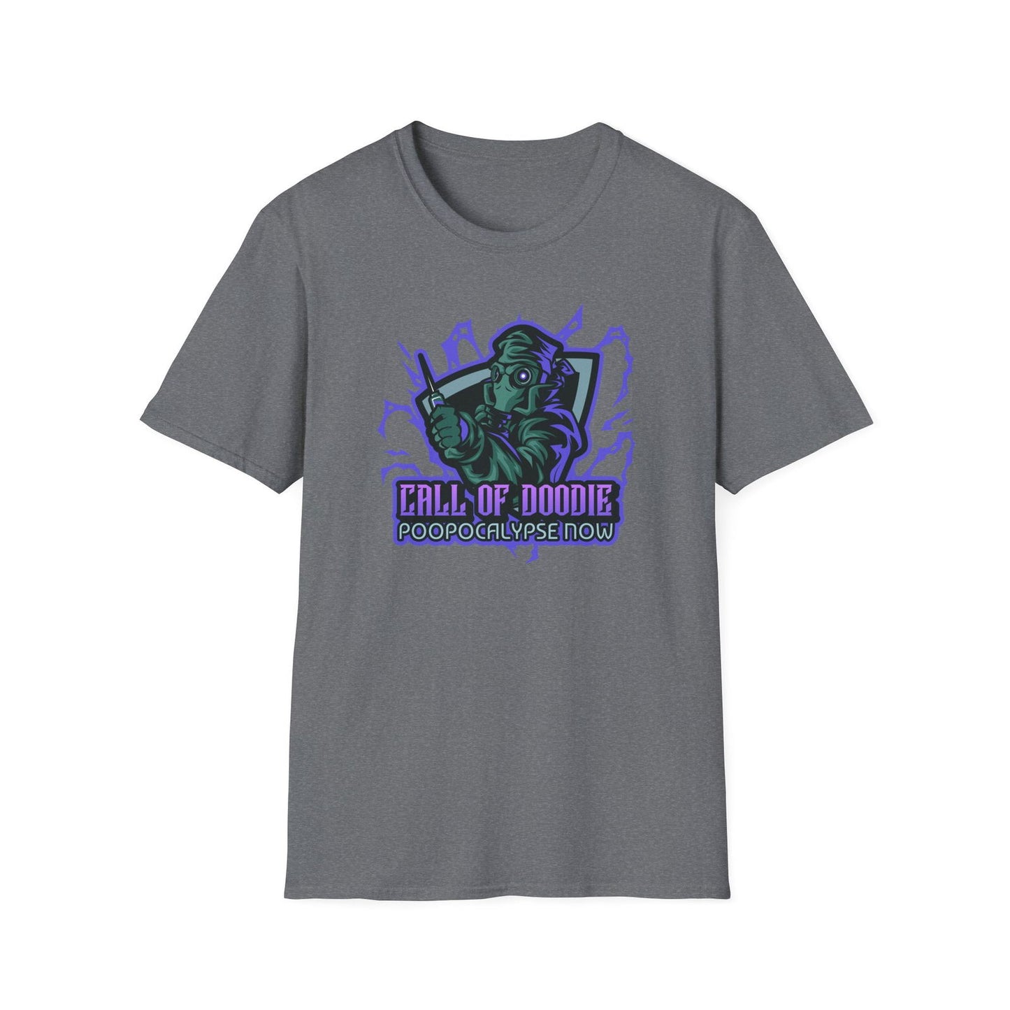Call of Doodie Poopocalypse Now Dad Bod Joke Unisex Softstyle T-Shirt - Dad Bod Streetwear - 