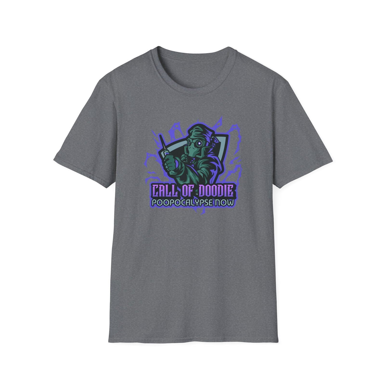 Call of Doodie Poopocalypse Now Dad Bod Joke Unisex Softstyle T-Shirt - Dad Bod Streetwear - 