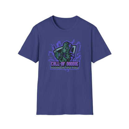Call of Doodie Poopocalypse Now Dad Bod Joke Unisex Softstyle T-Shirt - Dad Bod Streetwear - 