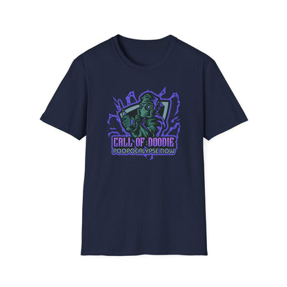 Call of Doodie Poopocalypse Now Dad Bod Joke Unisex Softstyle T-Shirt - Dad Bod Streetwear - 