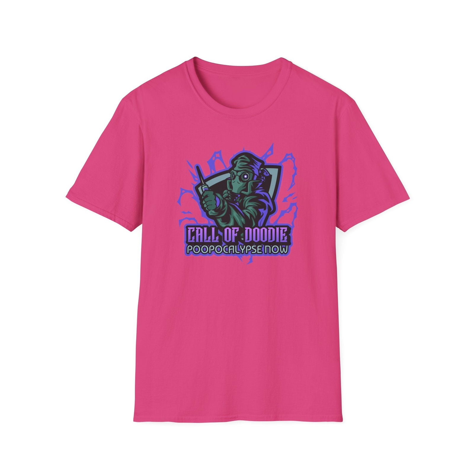 Call of Doodie Poopocalypse Now Dad Bod Joke Unisex Softstyle T-Shirt - Dad Bod Streetwear - 