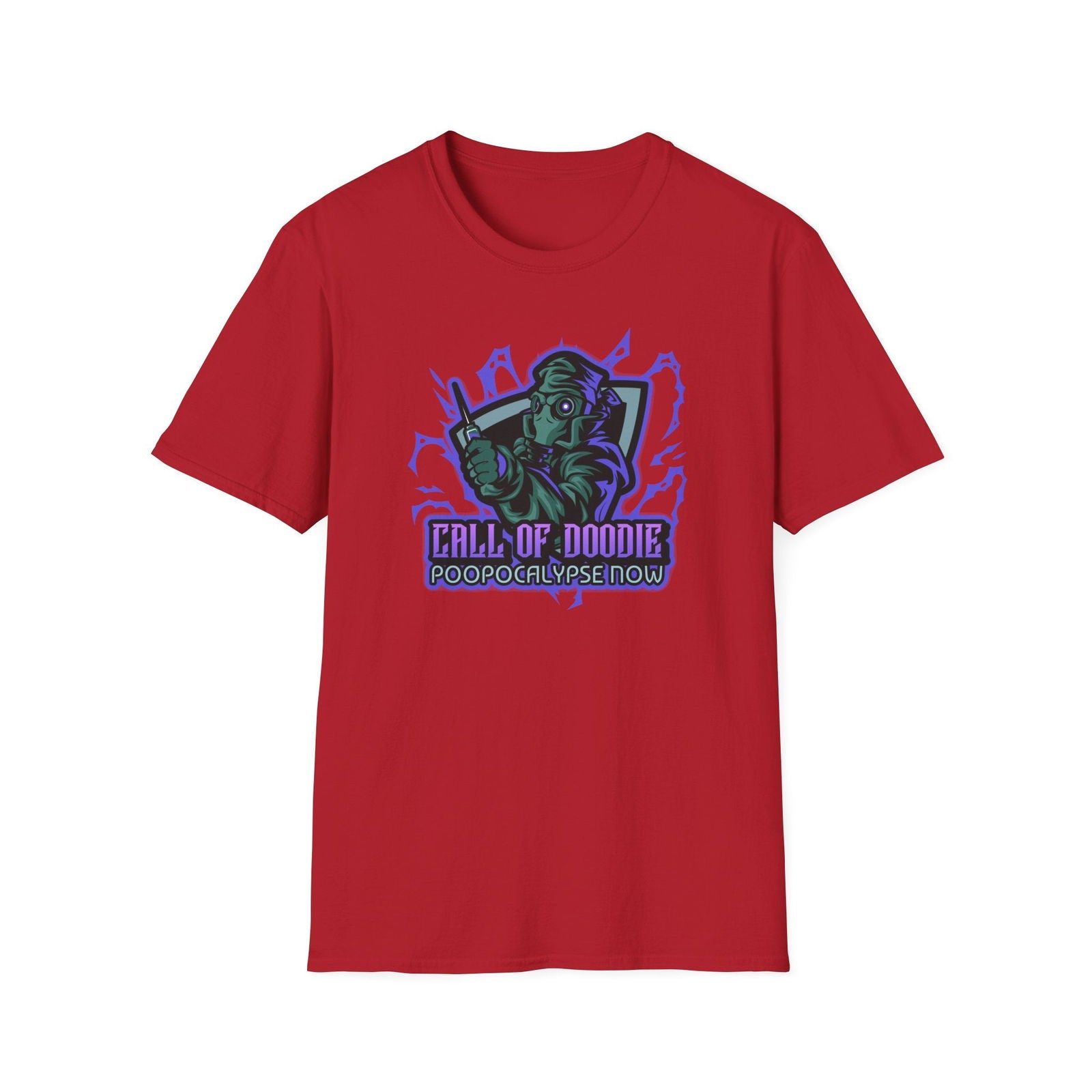 Call of Doodie Poopocalypse Now Dad Bod Joke Unisex Softstyle T-Shirt - Dad Bod Streetwear - 