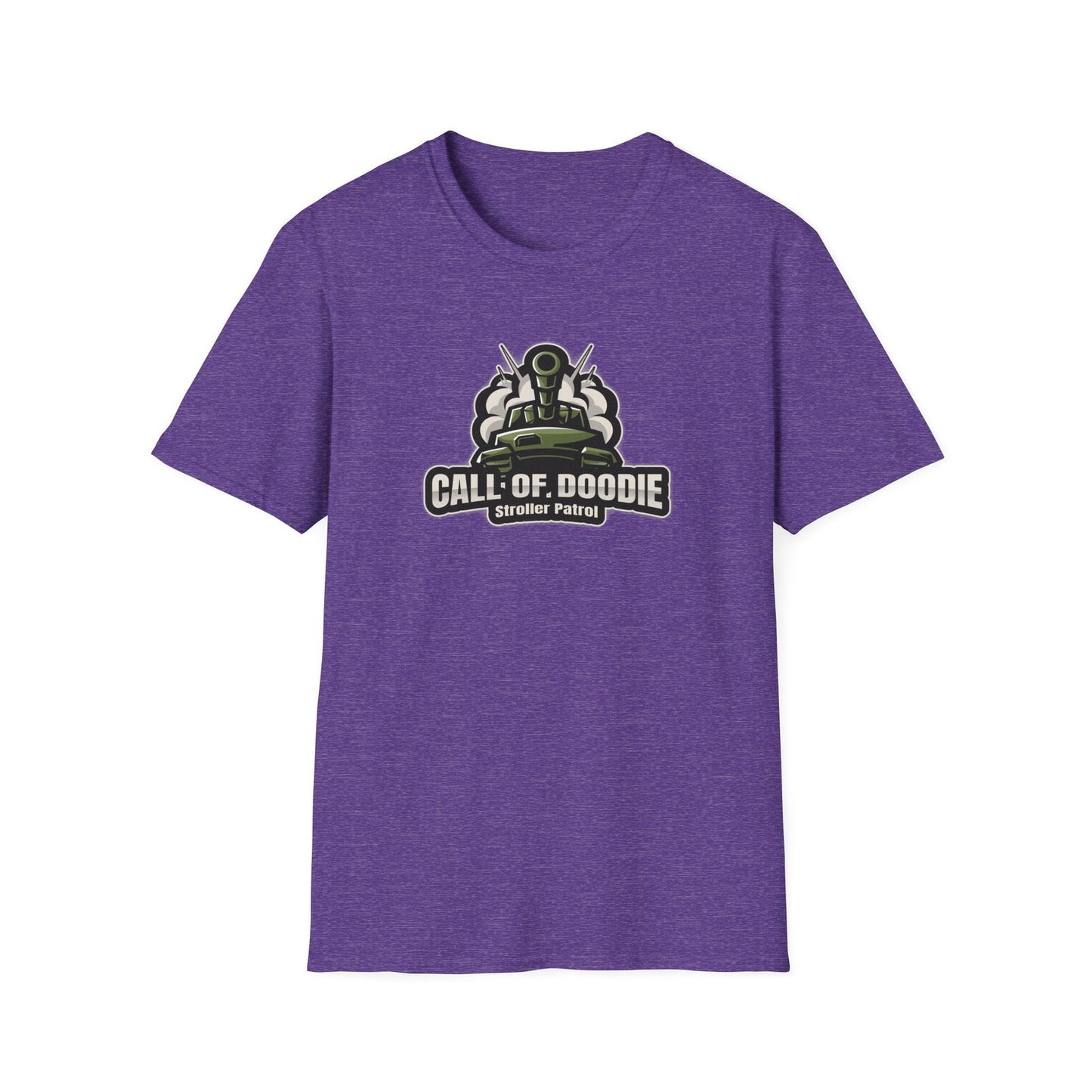 Call of Doodie Stroller Patrol Dad Bod Joke Unisex Softstyle T-Shirt - Dad Bod Streetwear - 