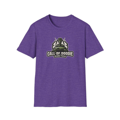Call of Doodie Stroller Patrol Dad Bod Joke Unisex Softstyle T-Shirt - Dad Bod Streetwear - 
