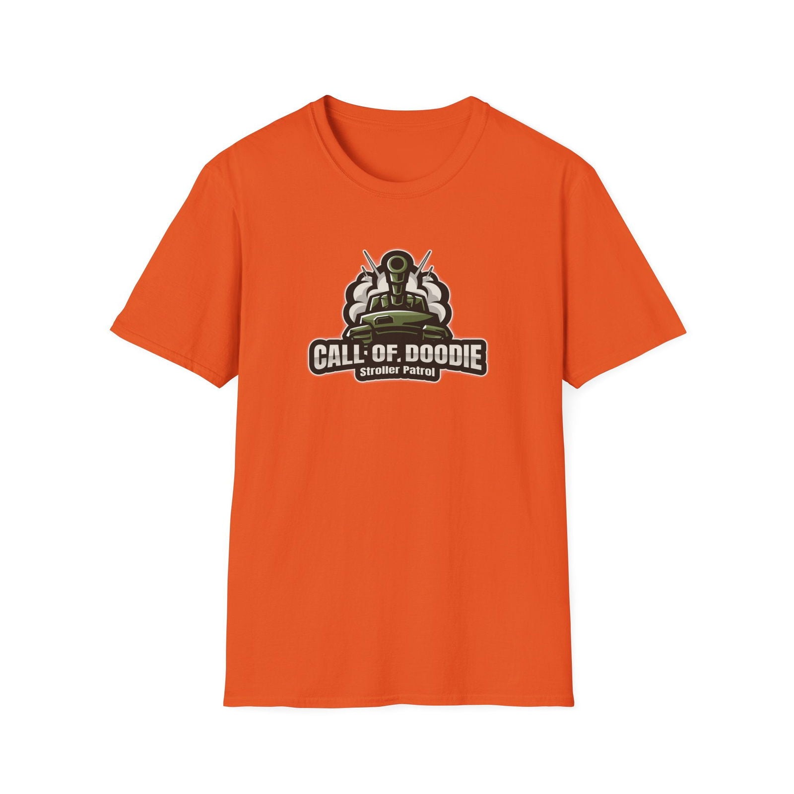 Call of Doodie Stroller Patrol Dad Bod Joke Unisex Softstyle T-Shirt - Dad Bod Streetwear - 