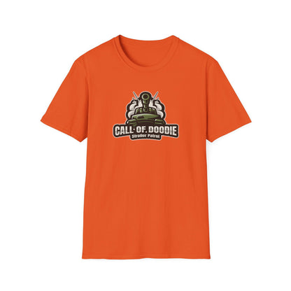 Call of Doodie Stroller Patrol Dad Bod Joke Unisex Softstyle T-Shirt - Dad Bod Streetwear - 
