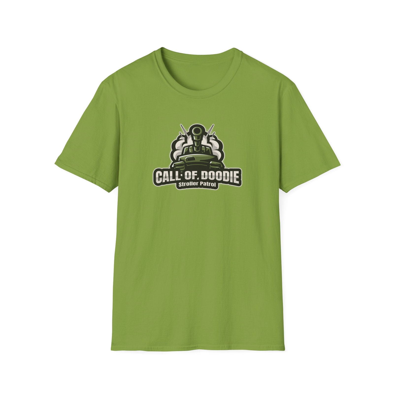 Call of Doodie Stroller Patrol Dad Bod Joke Unisex Softstyle T-Shirt - Dad Bod Streetwear - 
