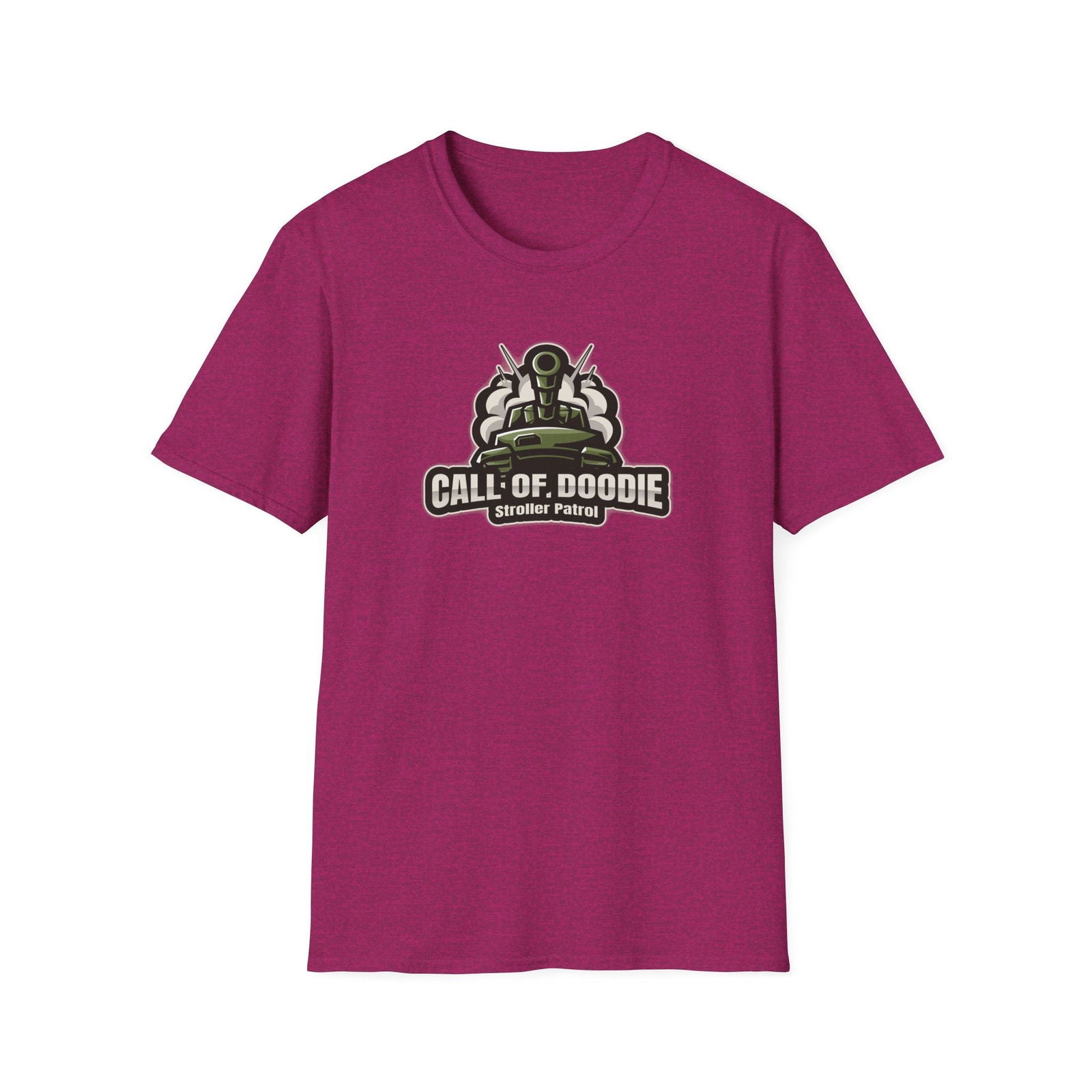 Call of Doodie Stroller Patrol Dad Bod Joke Unisex Softstyle T-Shirt - Dad Bod Streetwear - 