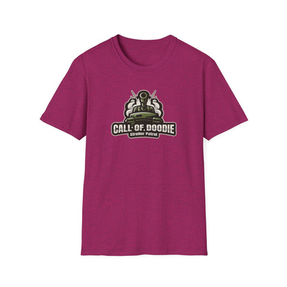 Call of Doodie Stroller Patrol Dad Bod Joke Unisex Softstyle T-Shirt - Dad Bod Streetwear - 