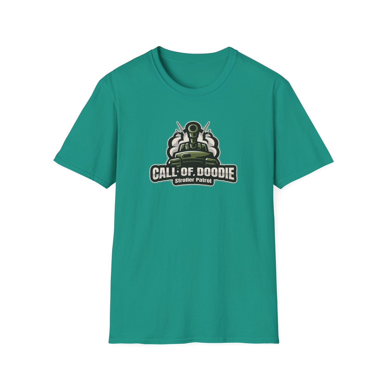 Call of Doodie Stroller Patrol Dad Bod Joke Unisex Softstyle T-Shirt - Dad Bod Streetwear - 