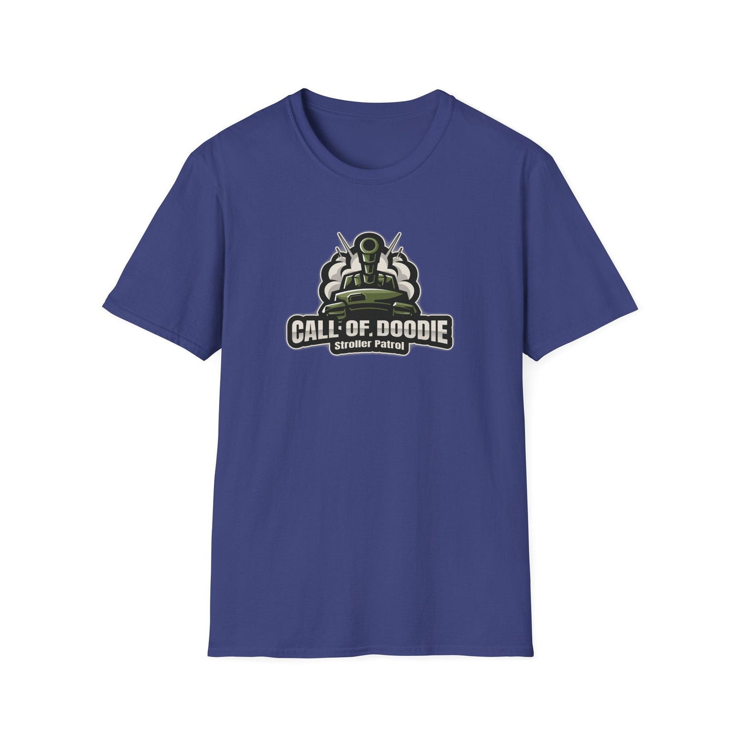 Call of Doodie Stroller Patrol Dad Bod Joke Unisex Softstyle T-Shirt - Dad Bod Streetwear - 