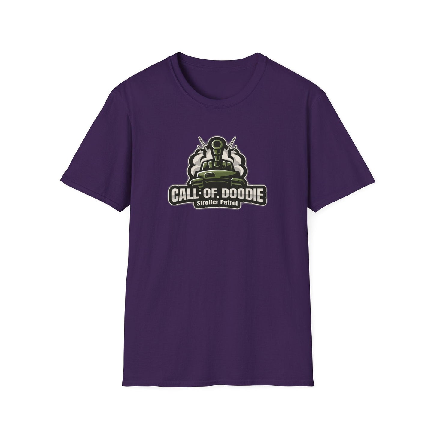 Call of Doodie Stroller Patrol Dad Bod Joke Unisex Softstyle T-Shirt - Dad Bod Streetwear - 