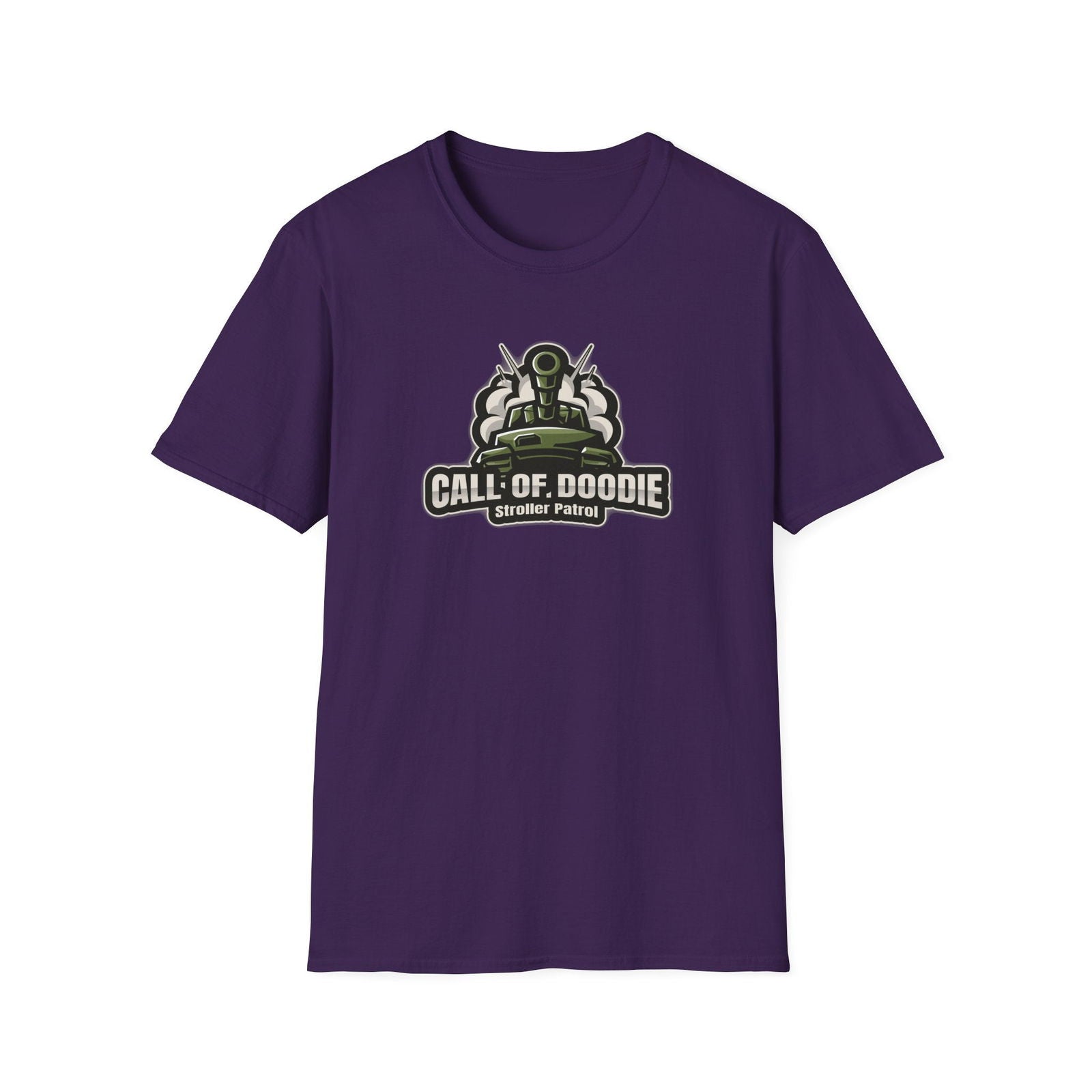 Call of Doodie Stroller Patrol Dad Bod Joke Unisex Softstyle T-Shirt - Dad Bod Streetwear - 