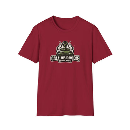 Call of Doodie Stroller Patrol Dad Bod Joke Unisex Softstyle T-Shirt - Dad Bod Streetwear - 
